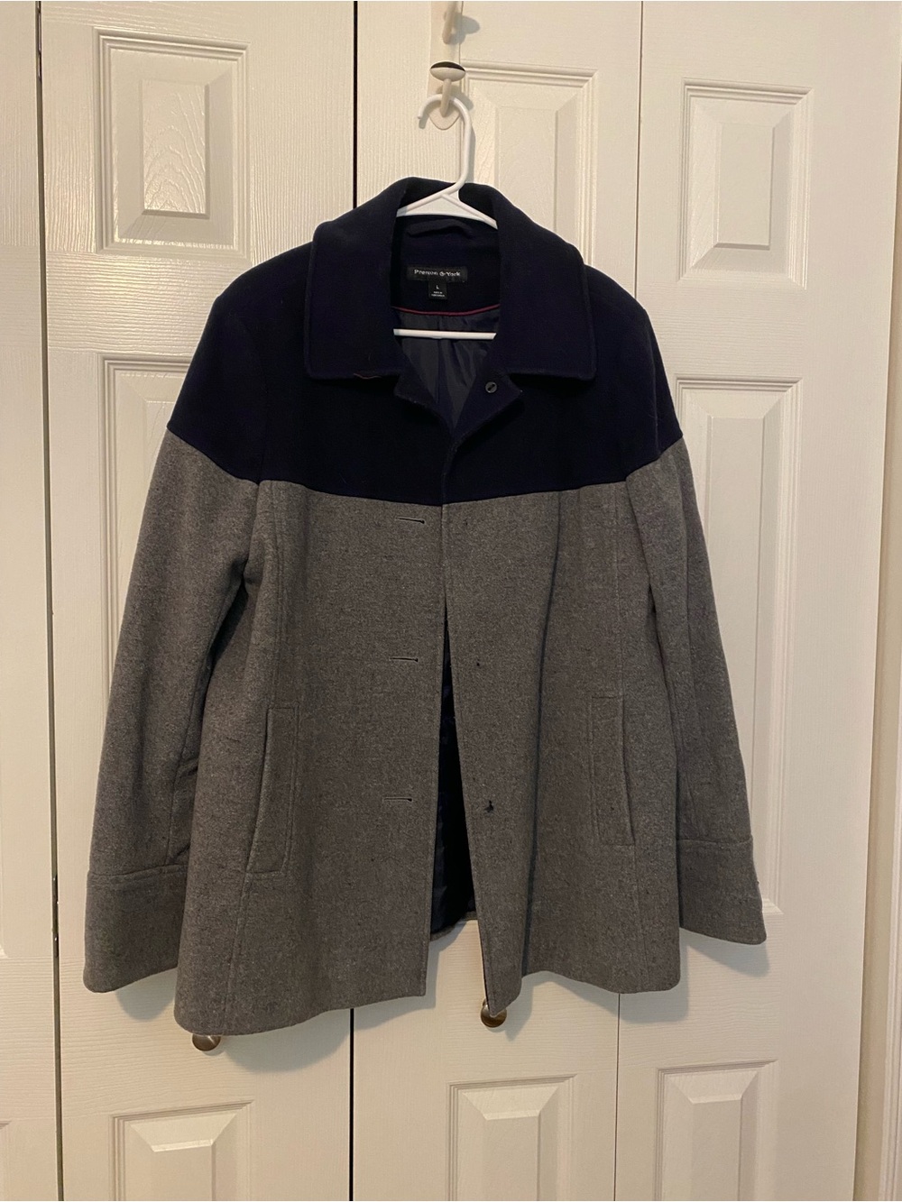 Preston & York Merino Wool Blend Jacket in Navy and Gray